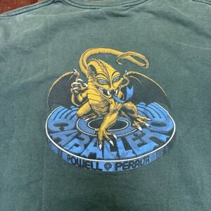 VTG Y2K Powell Peralta Reissue Cabellero Bones Brigade Dragon TShirt‎ Distressed